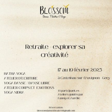 Retraite Yoga Hatha Yoga Danse Yoga Nidra Danse libre Atelier d'écriture Blossom Toulouse